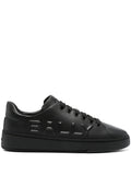 Black Minimalist Low-Top Leather Sneakers