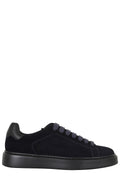 Blue/Black Suede Leather Low-Top Sneakers