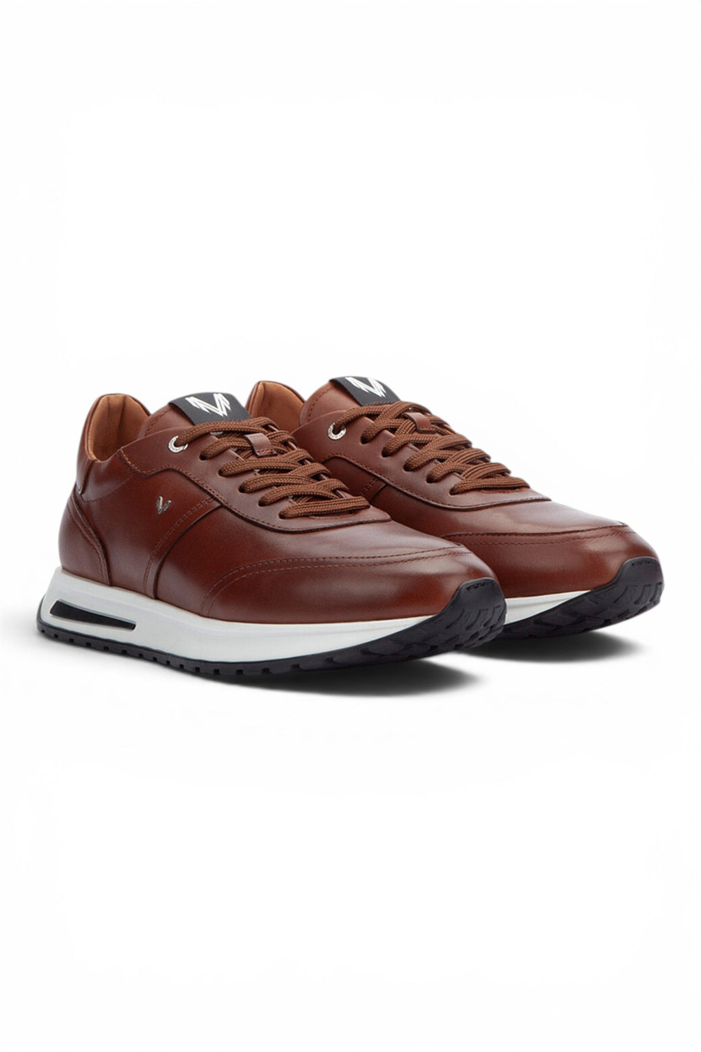 Martinelli Men's Brown Leather Sneakers Trainer Lace-Up Shoes - Hanbury