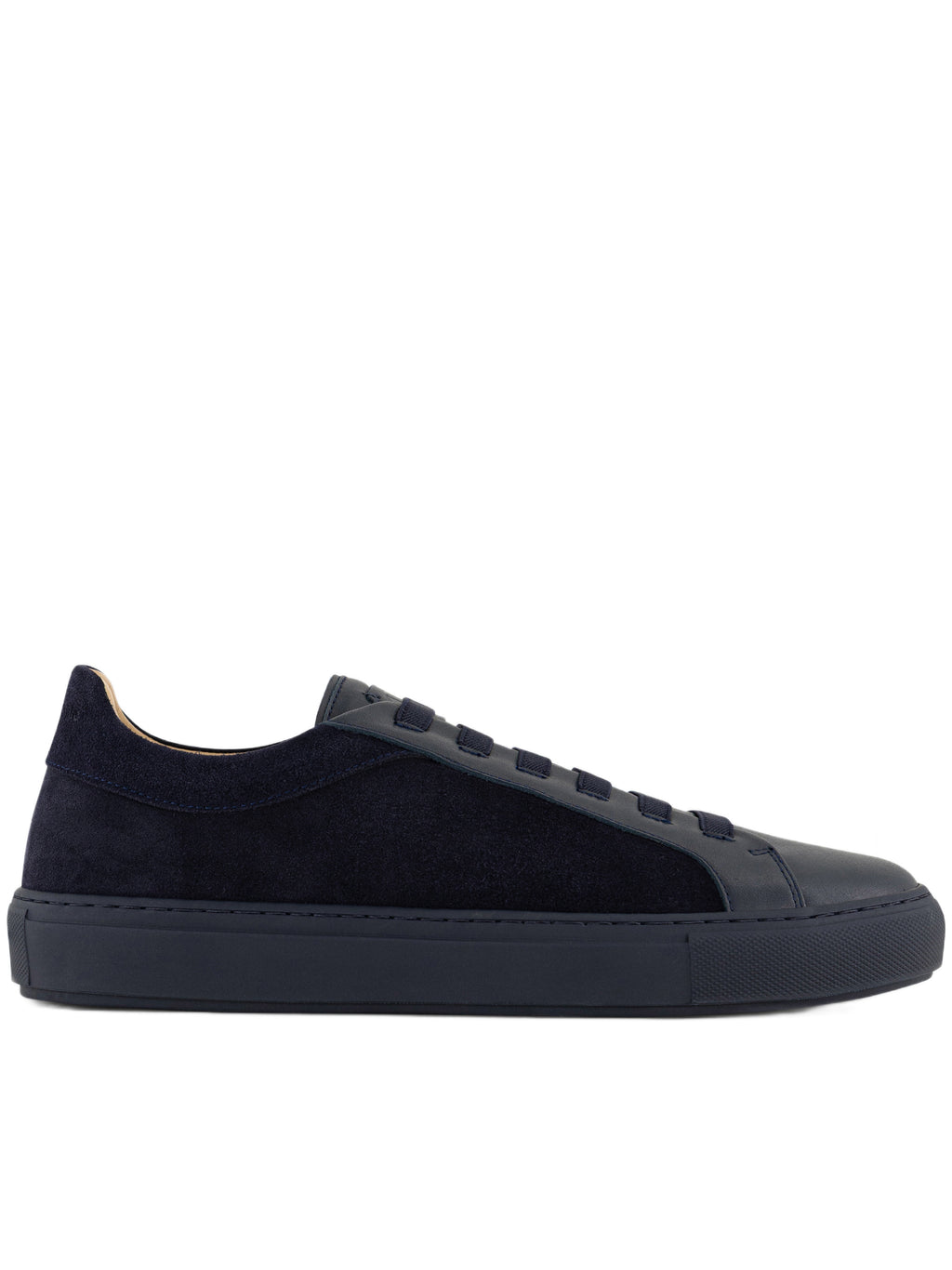 Low-Top Sneakers with Suede Side Panels and Rubber Sole