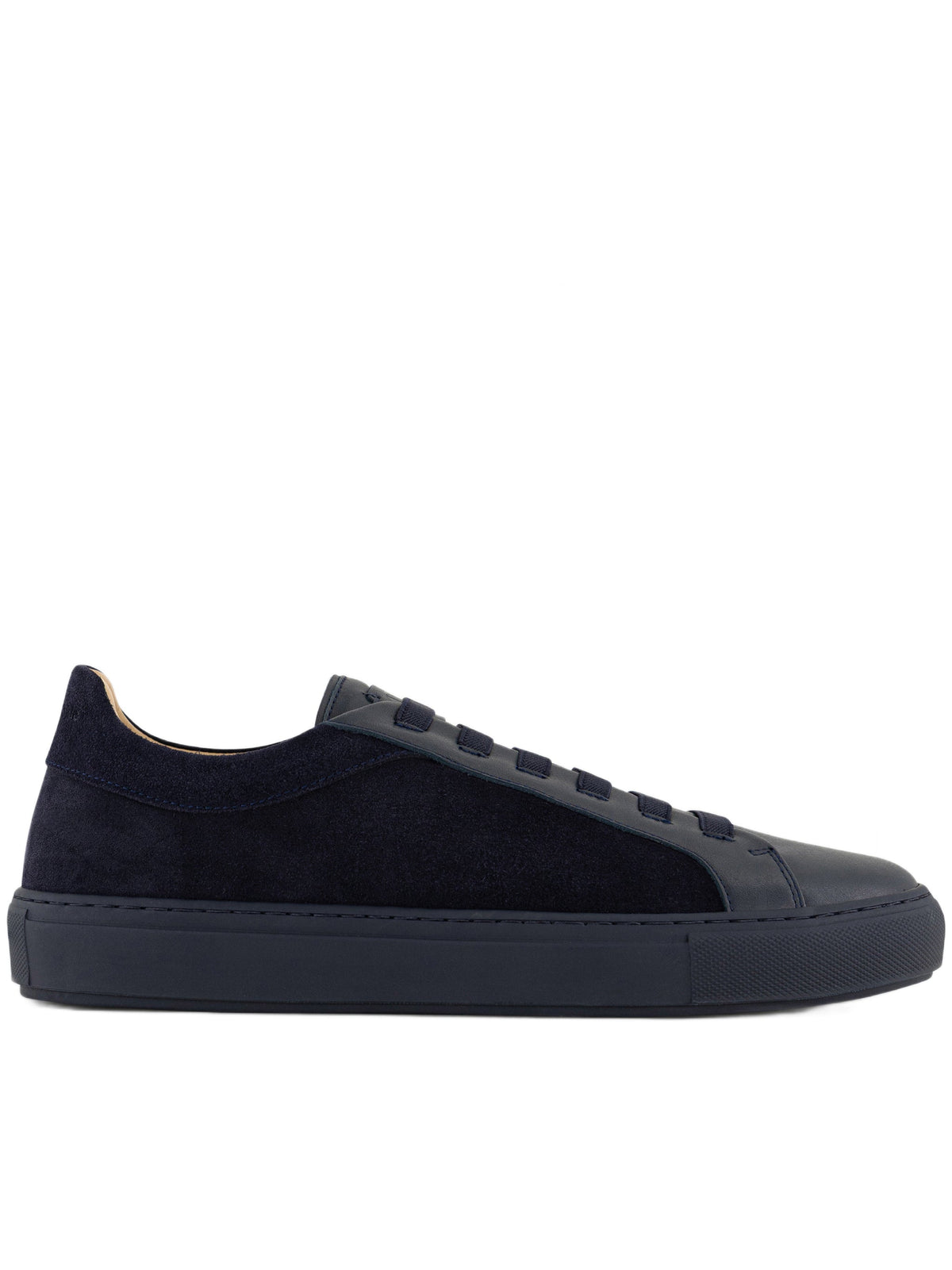 Low-Top Sneakers with Suede Side Panels and Rubber Sole
