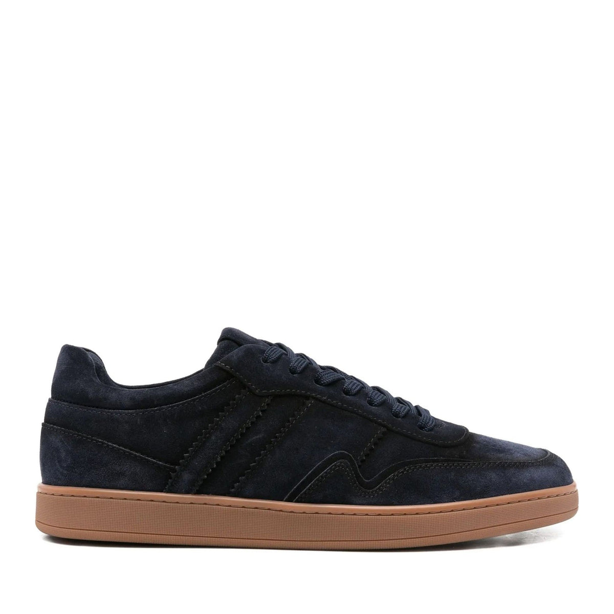 Blue Suede Low-Top Gum Sole Sneakers