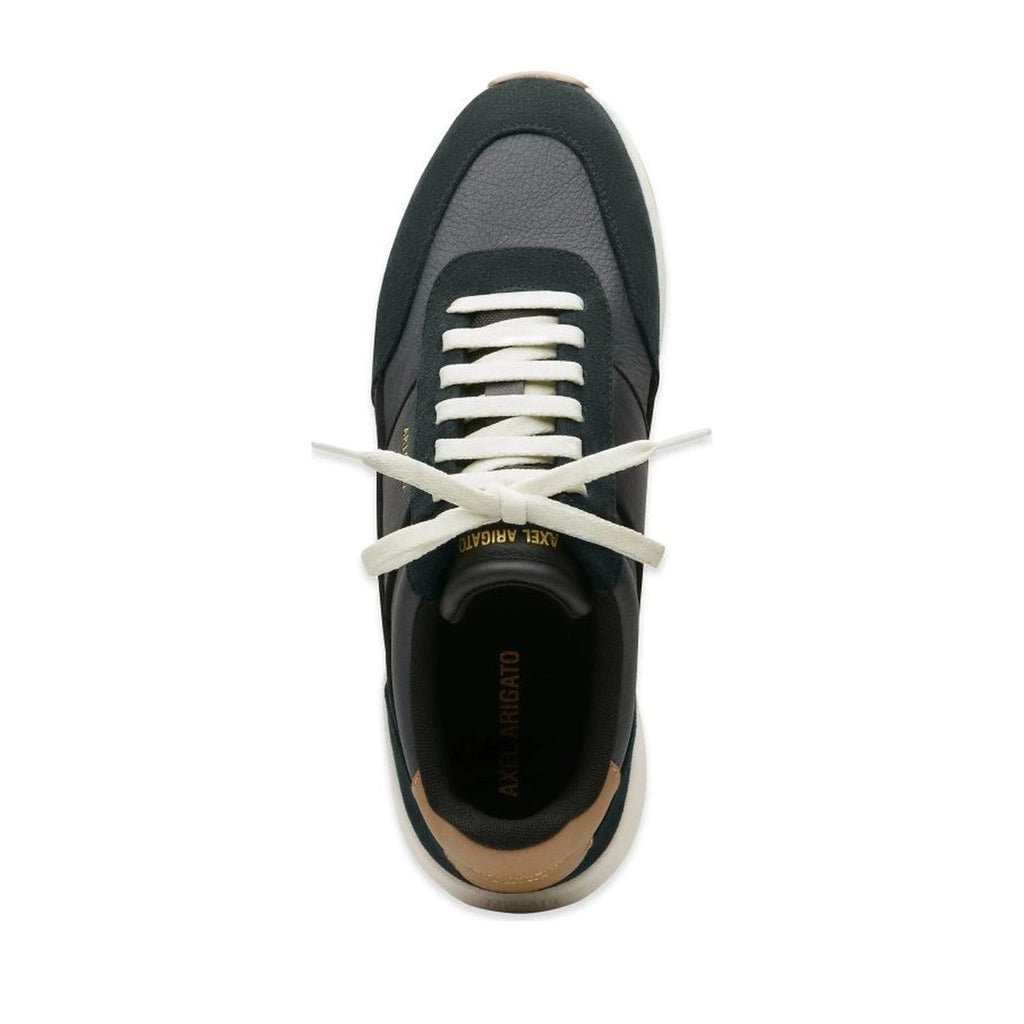 Black Genesis Neo Runner Leather Suede Accents Sneakers