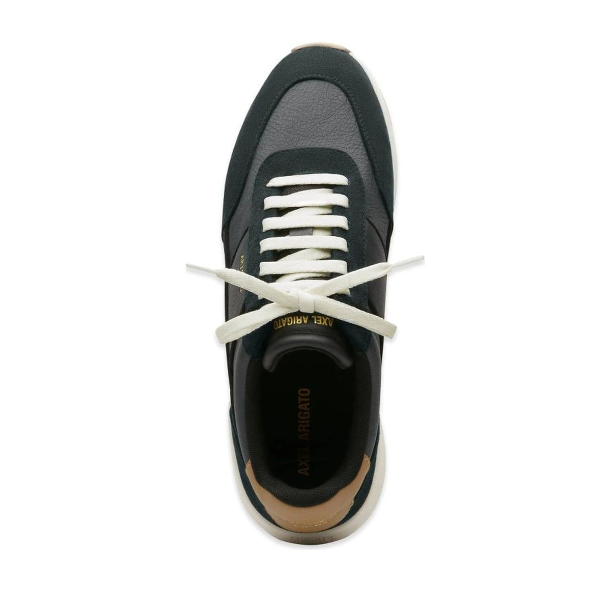 Black Genesis Neo Runner Leather Suede Accents Sneakers