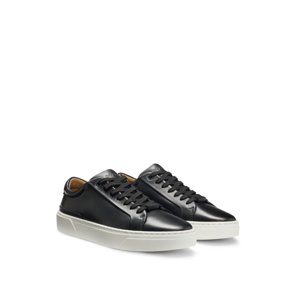 Gary leather low-top trainers with branded lace loop