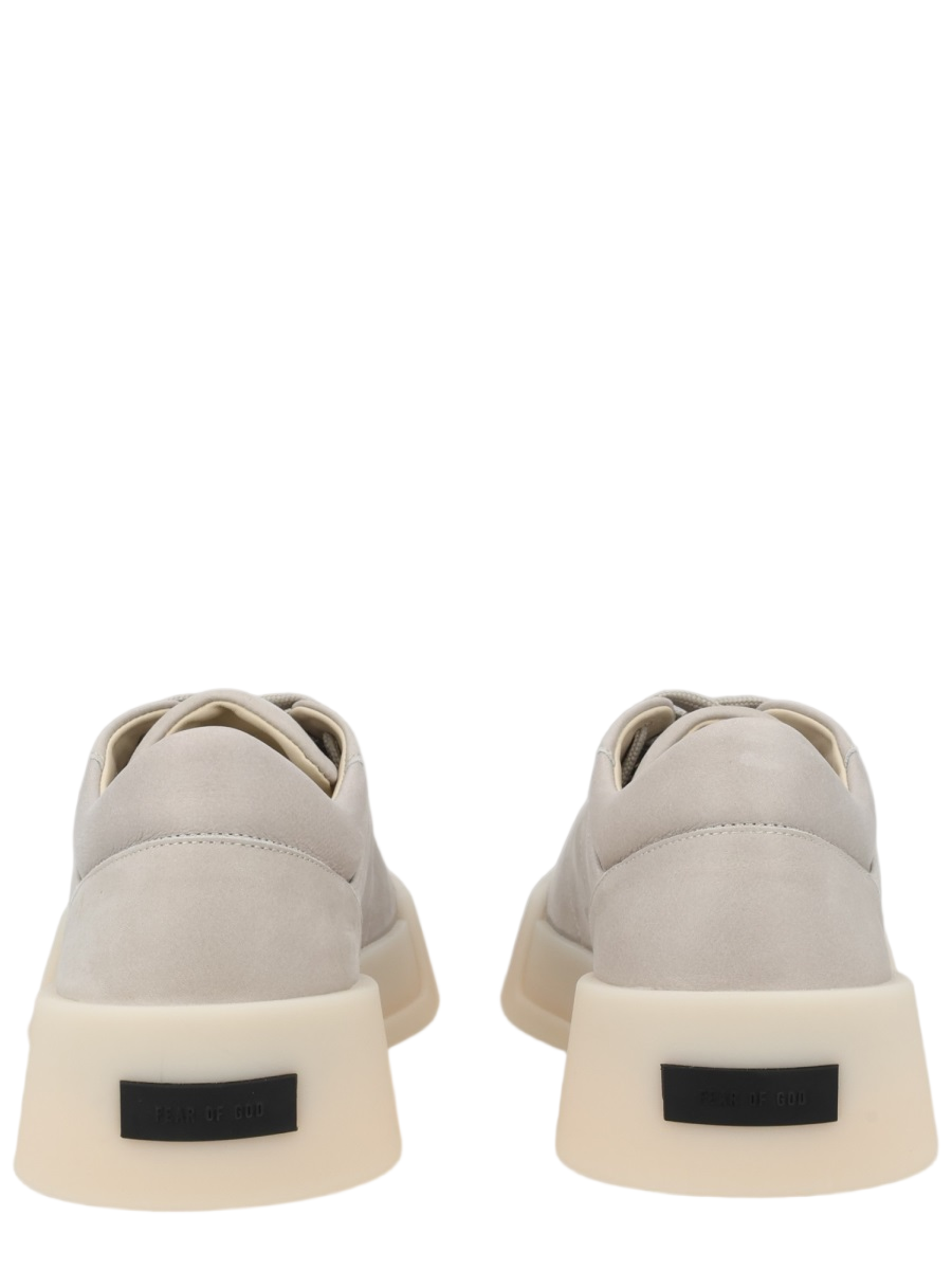 Grey Minimalist Calfskin Low-Top Sneakers