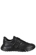 Black Hyperlight Smooth Leather Rubber Sole Leather Sneakers
