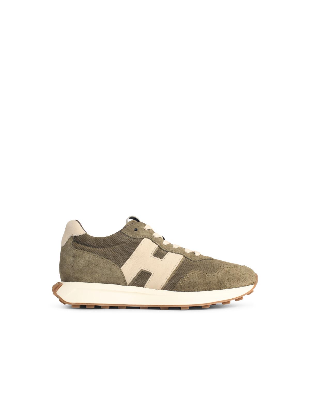 'H601' Green Suede Sneakers
