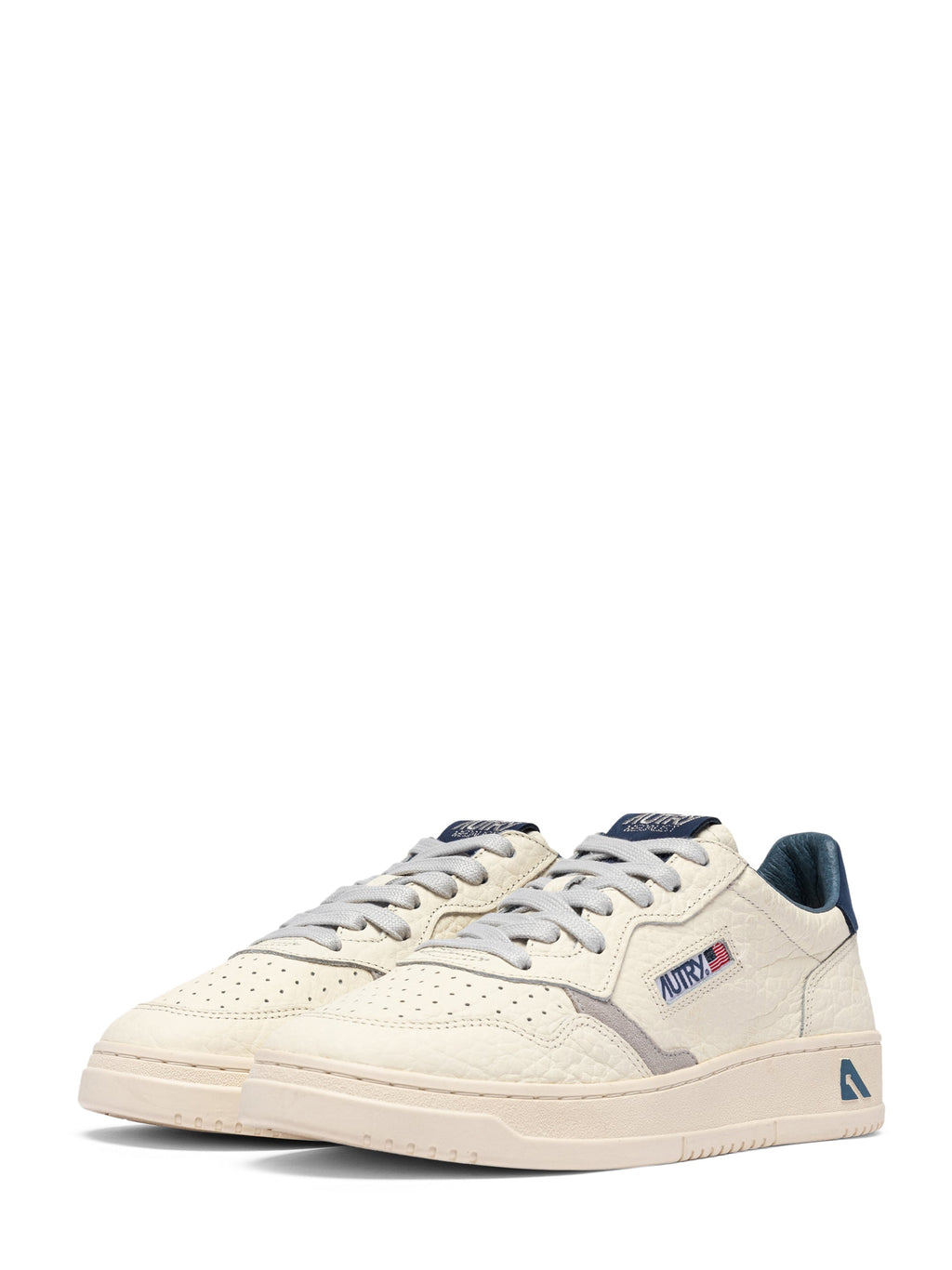 Low-Top Sneakers with Textured Leather and Suede Accents
