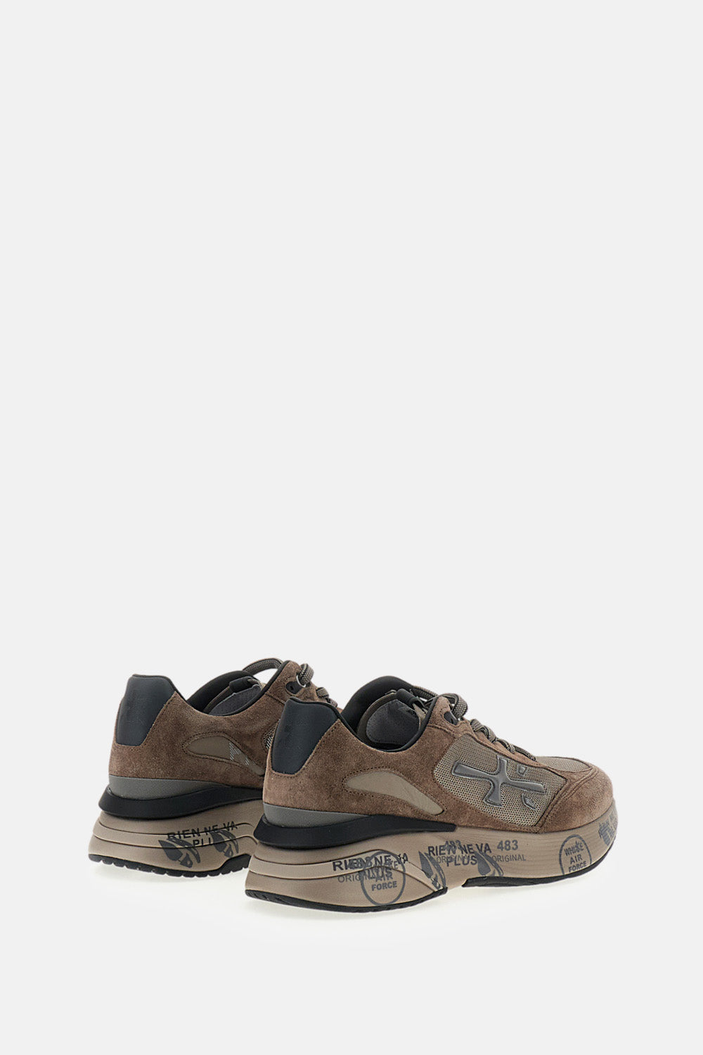 Grey Moerun Suede Technical Fabric Sneakers