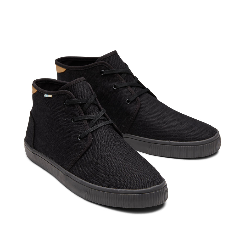 black canvas mens carlo mid top sneakers
