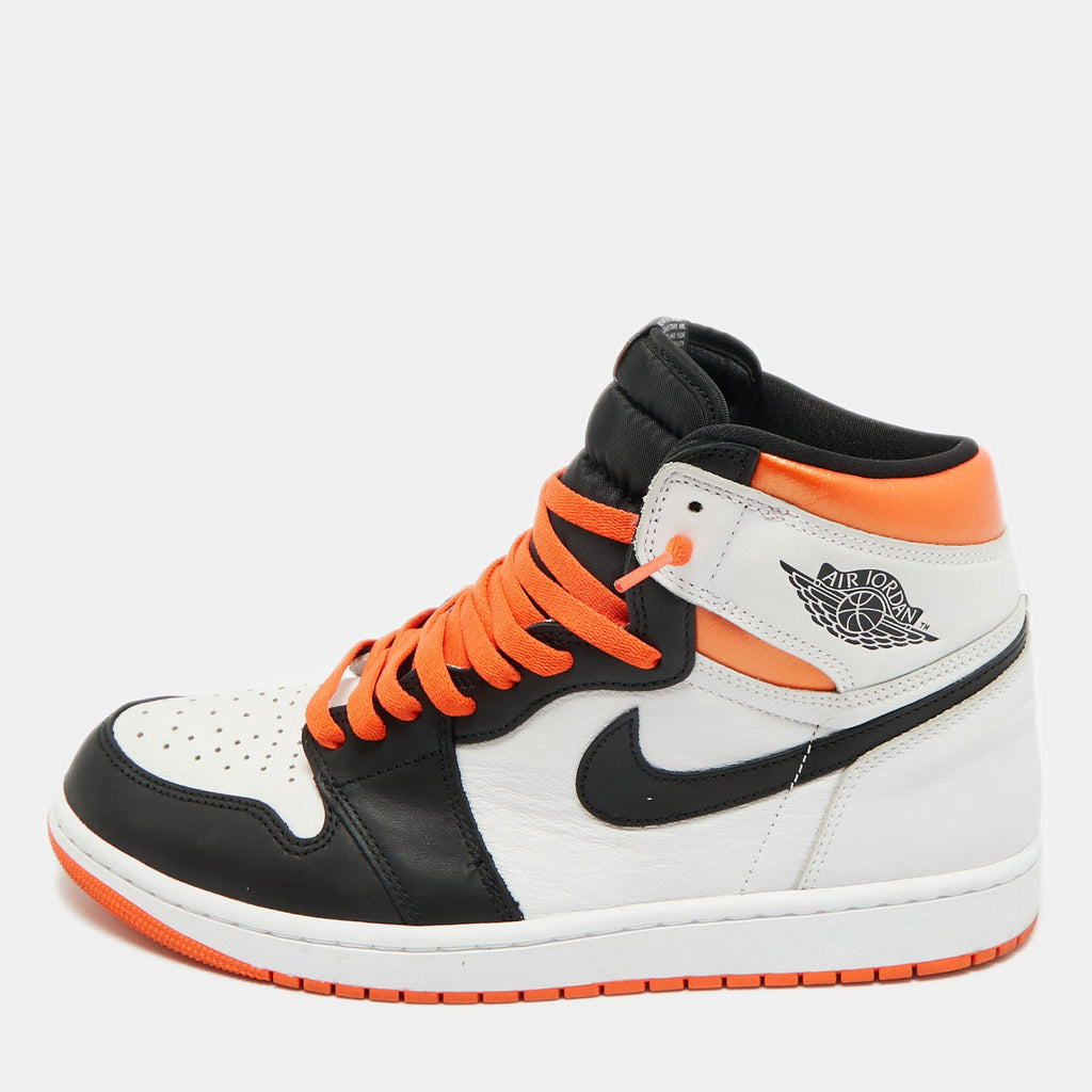 Air Jordans Multicolor Leather Jordan 1 Retro High Electro Orange Sneakers