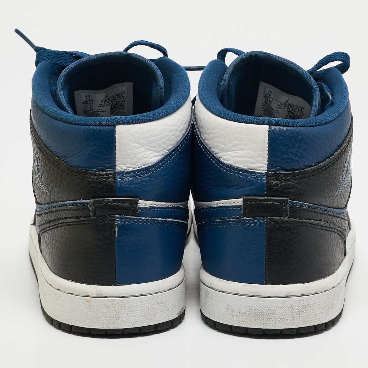 Air Jordans Blue/white Leather Air Jordan 1 Mid Top Sneakers