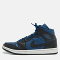 Air Jordans Blue/white Leather Air Jordan 1 Mid Top Sneakers