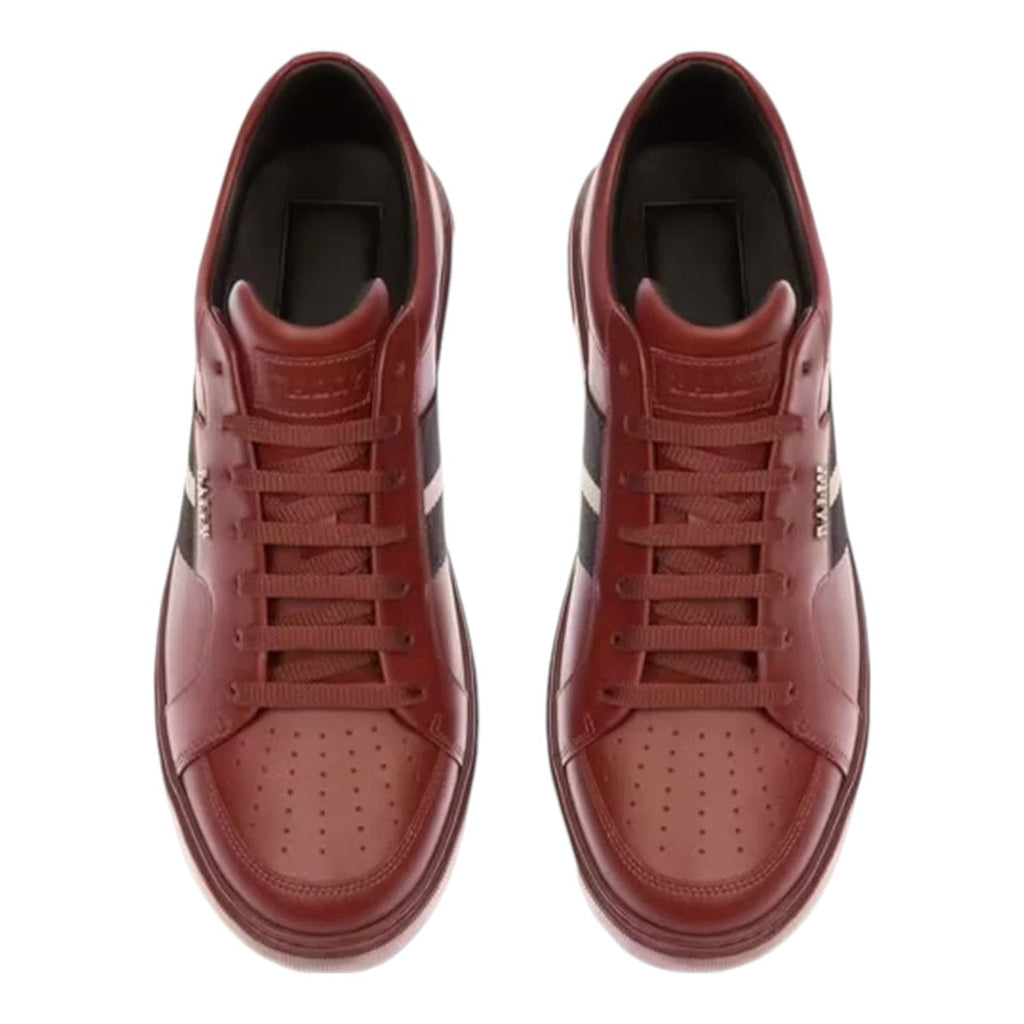 Bally Moony 6239623 Men's Heritage Red Calf Plain Leather Sneakers