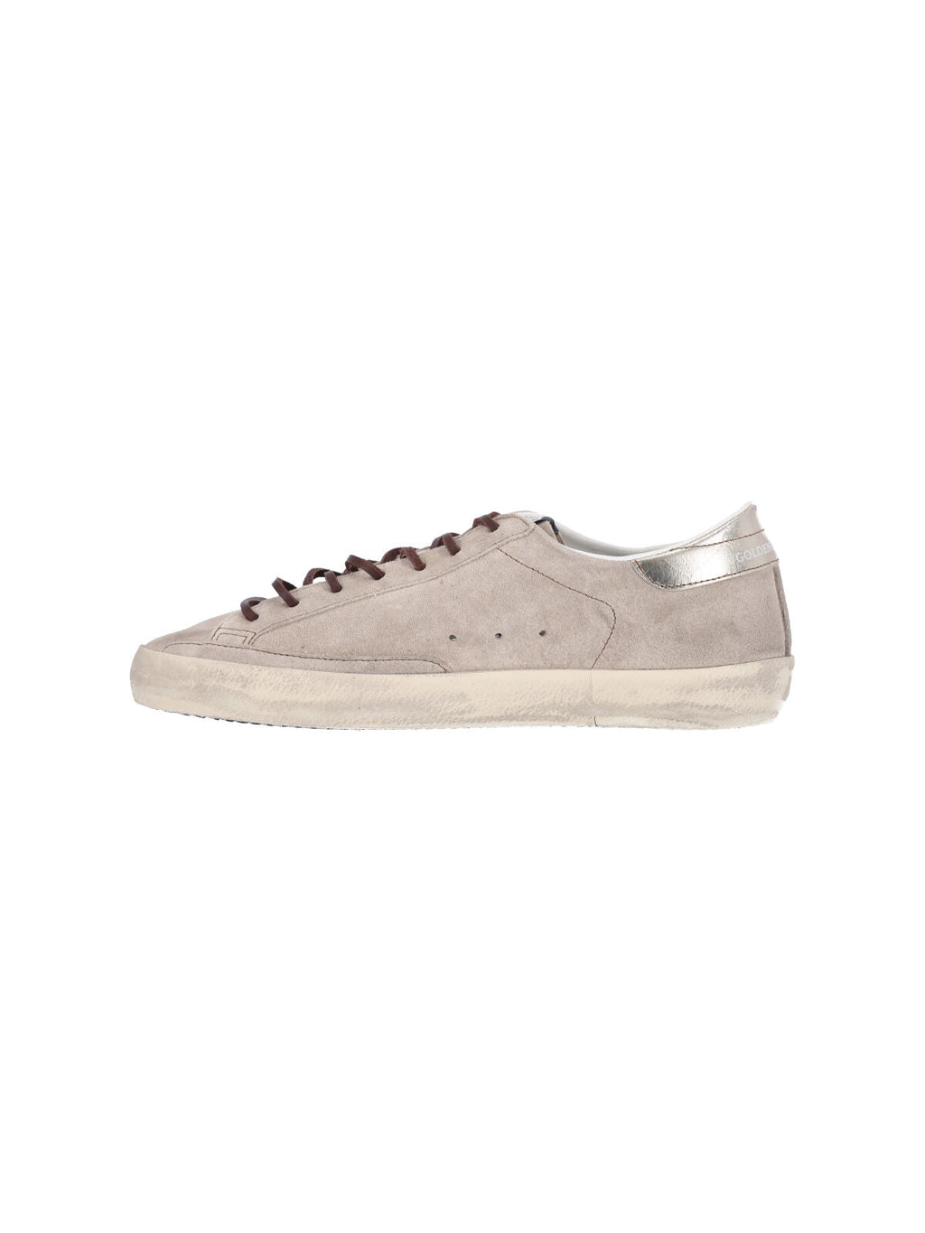 Beige Calf Suede Sneakers with Star Applique