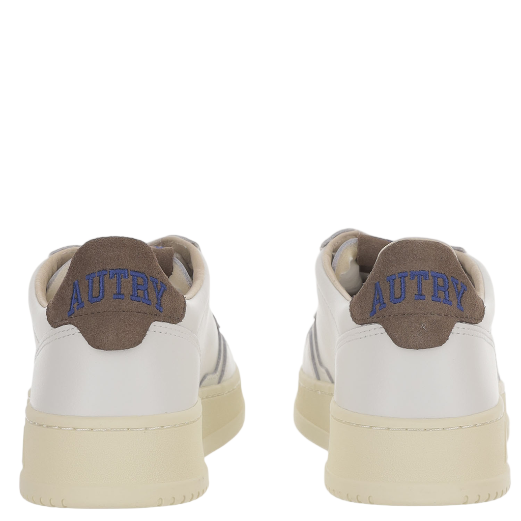 Low-Top Leather Sneakers With Suede Heel Tab And Logo Details