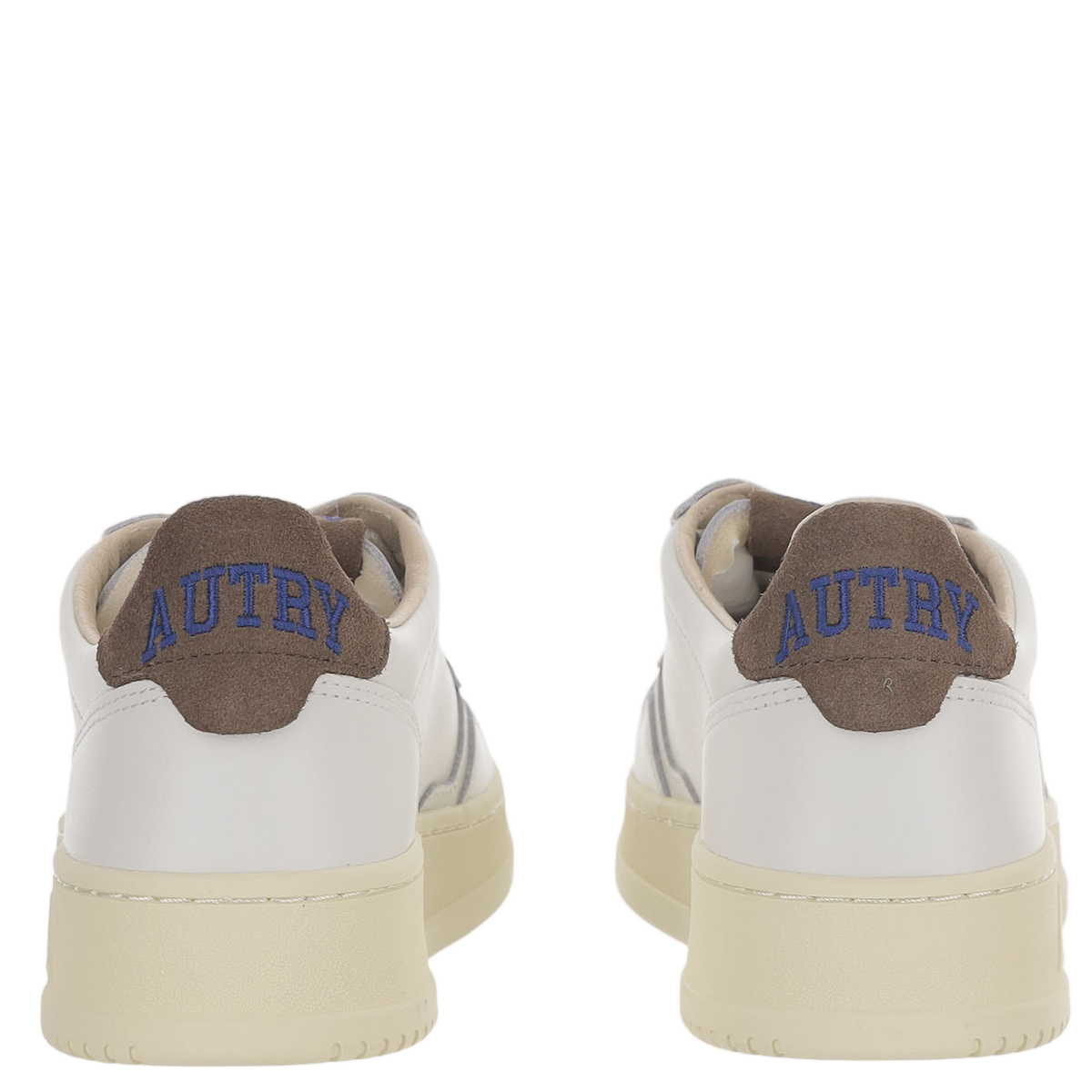 Low-Top Leather Sneakers With Suede Heel Tab And Logo Details