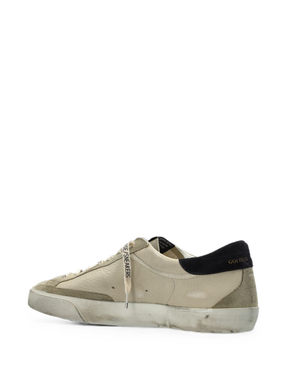 Beige Olive Green Star Low-Top Suede Sneakers