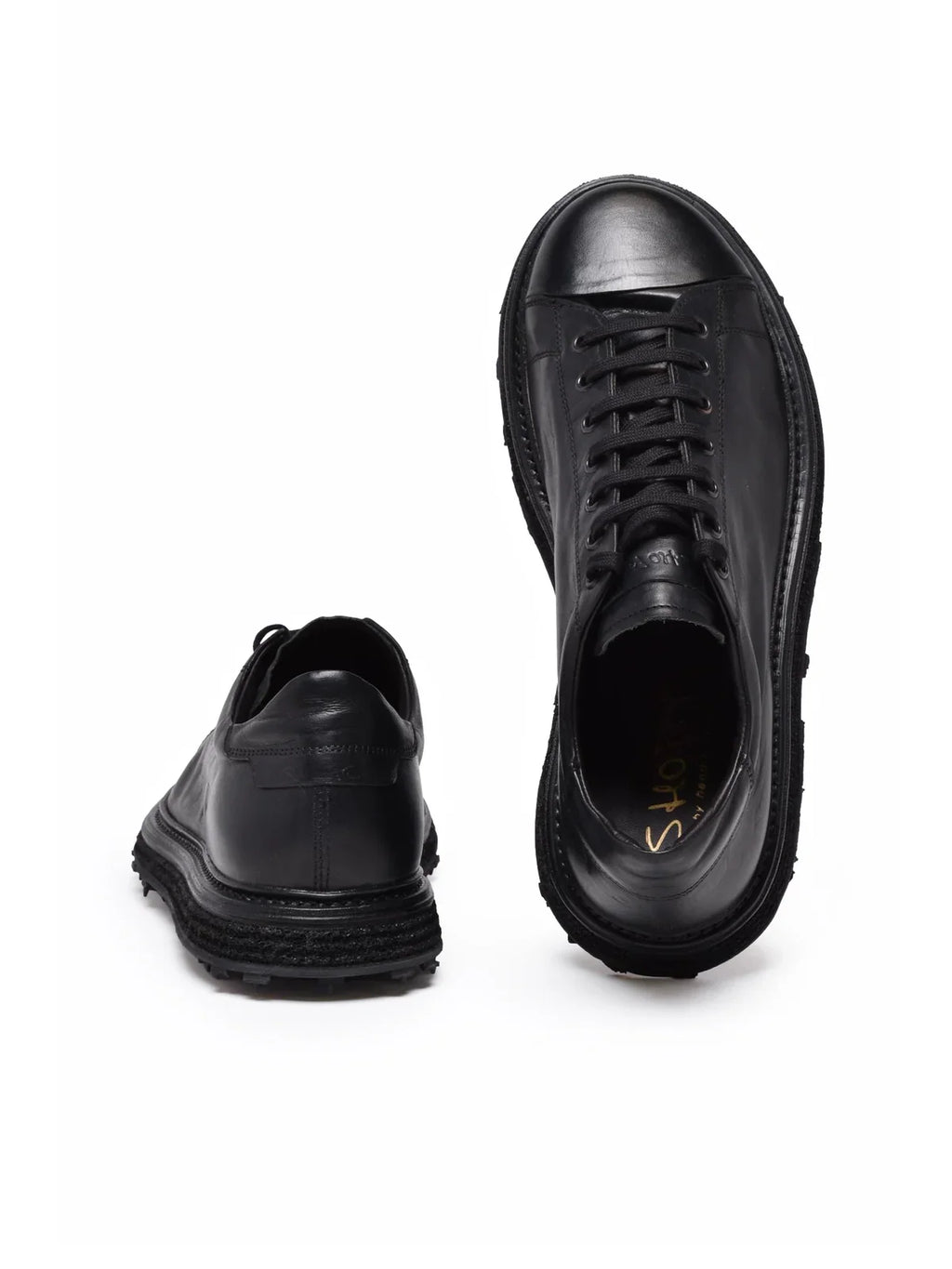 Black Leather Minimalist Sneakers