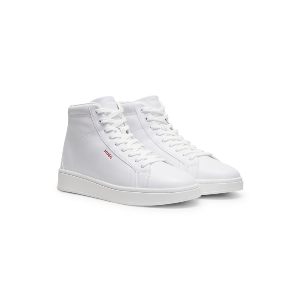 High-top sneakers in faux leather