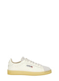 Ivory Suede Tip Yellow Sole Leather Sneakers
