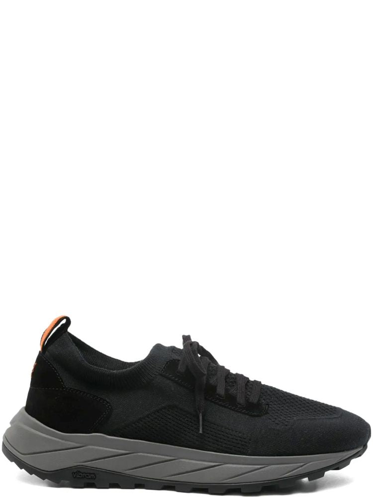 Black Low-Profile Knitted Trainers