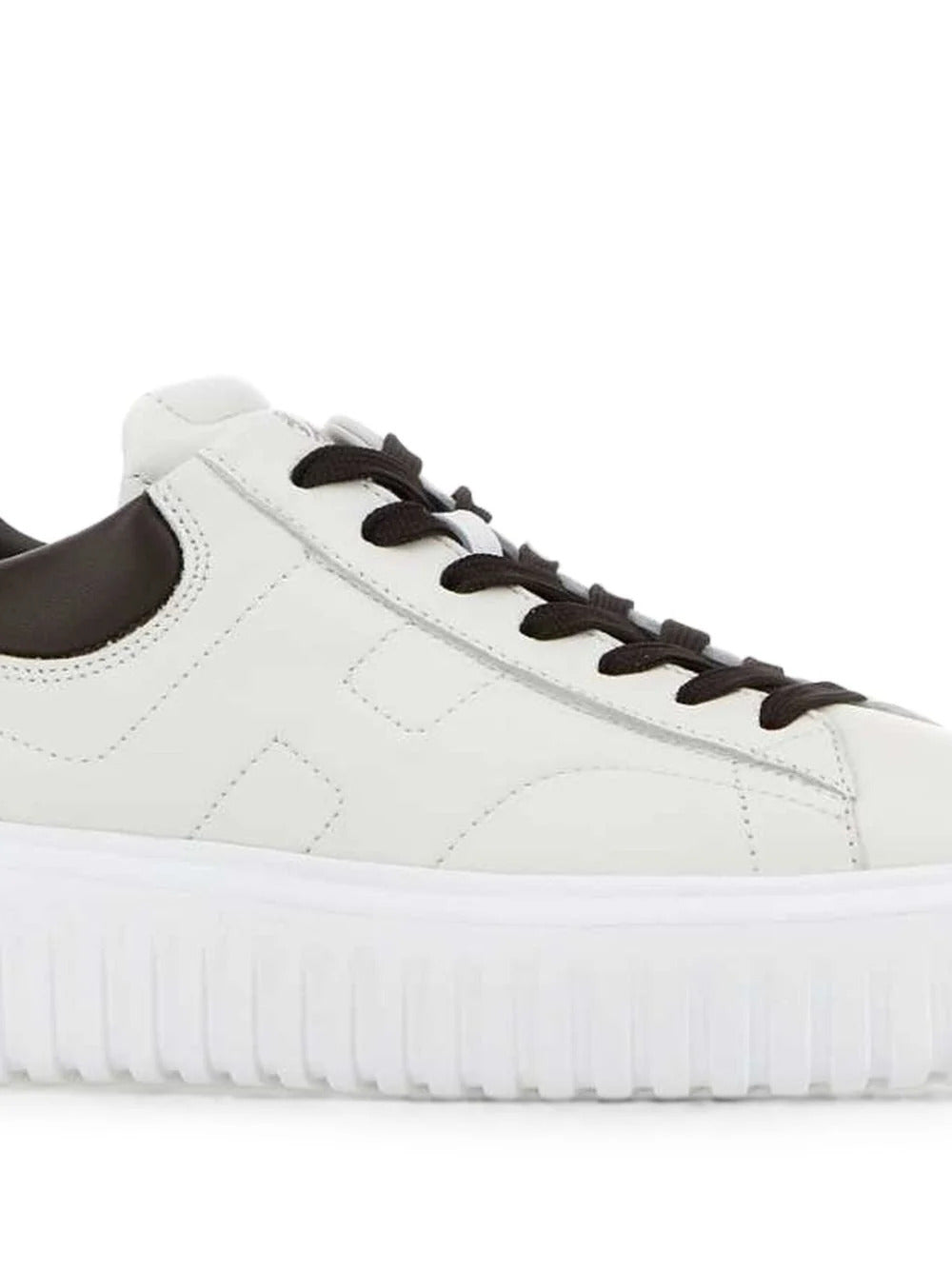 Low-Top White Leather Embossed Sneakers