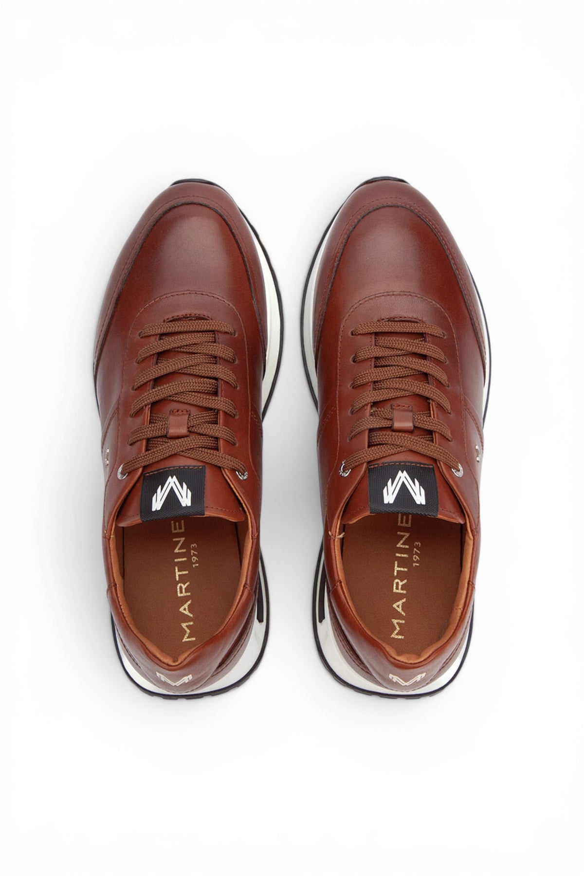 Martinelli Men's Brown Leather Sneakers Trainer Lace-Up Shoes - Hanbury