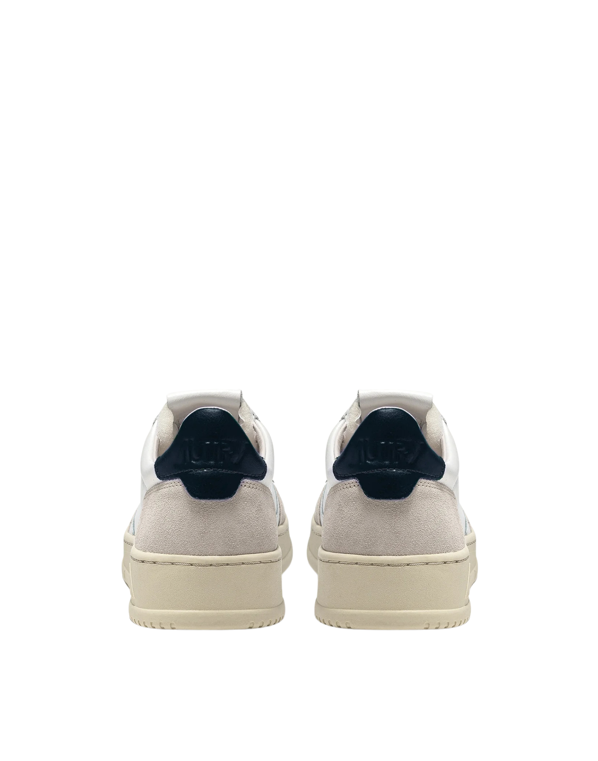 Low-Top Sneakers with Micro-Perforated Toe and Leather Accents
