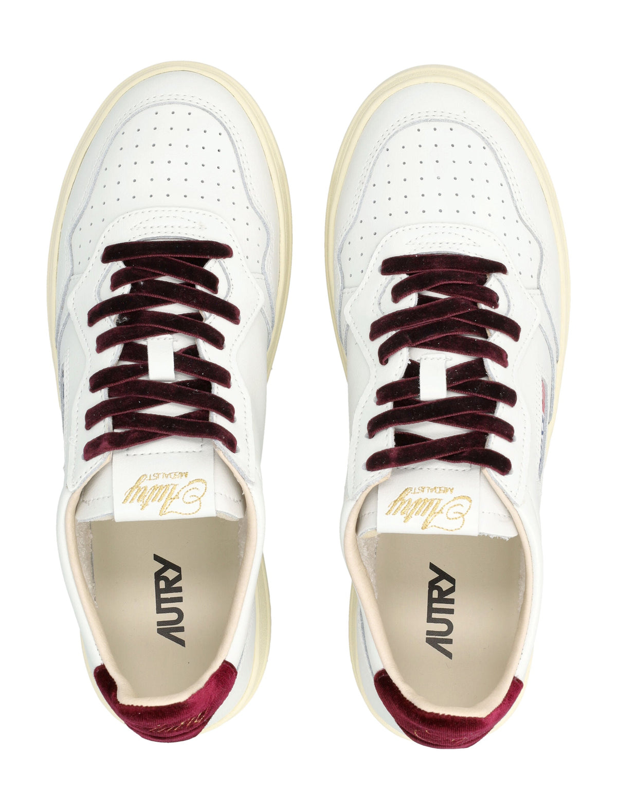 Low-Top Sneakers with Perforated Detailing and Velvet Accents
