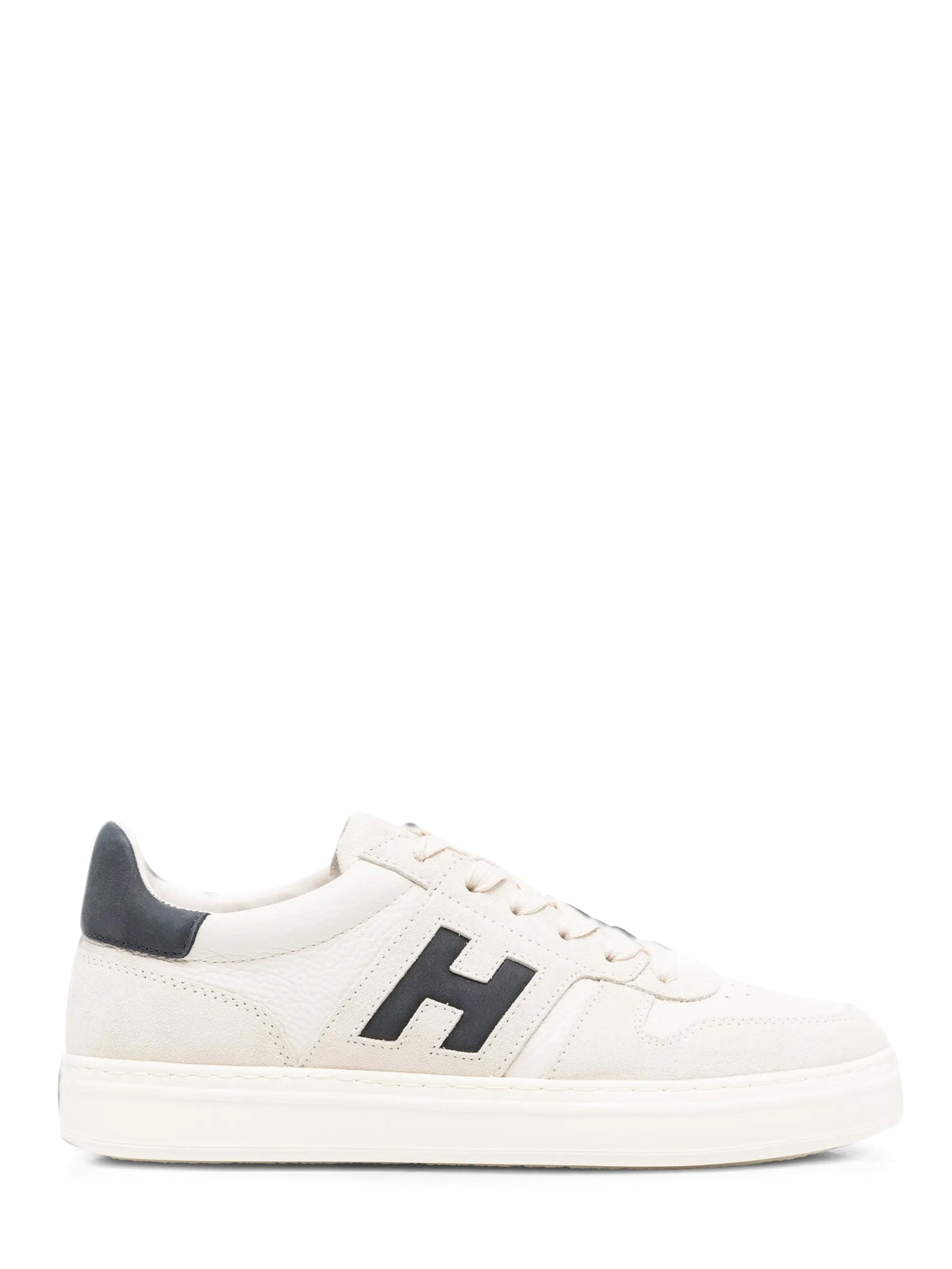 Low-Top Calfskin Sneakers with Contrasting Heel and Signature Logo