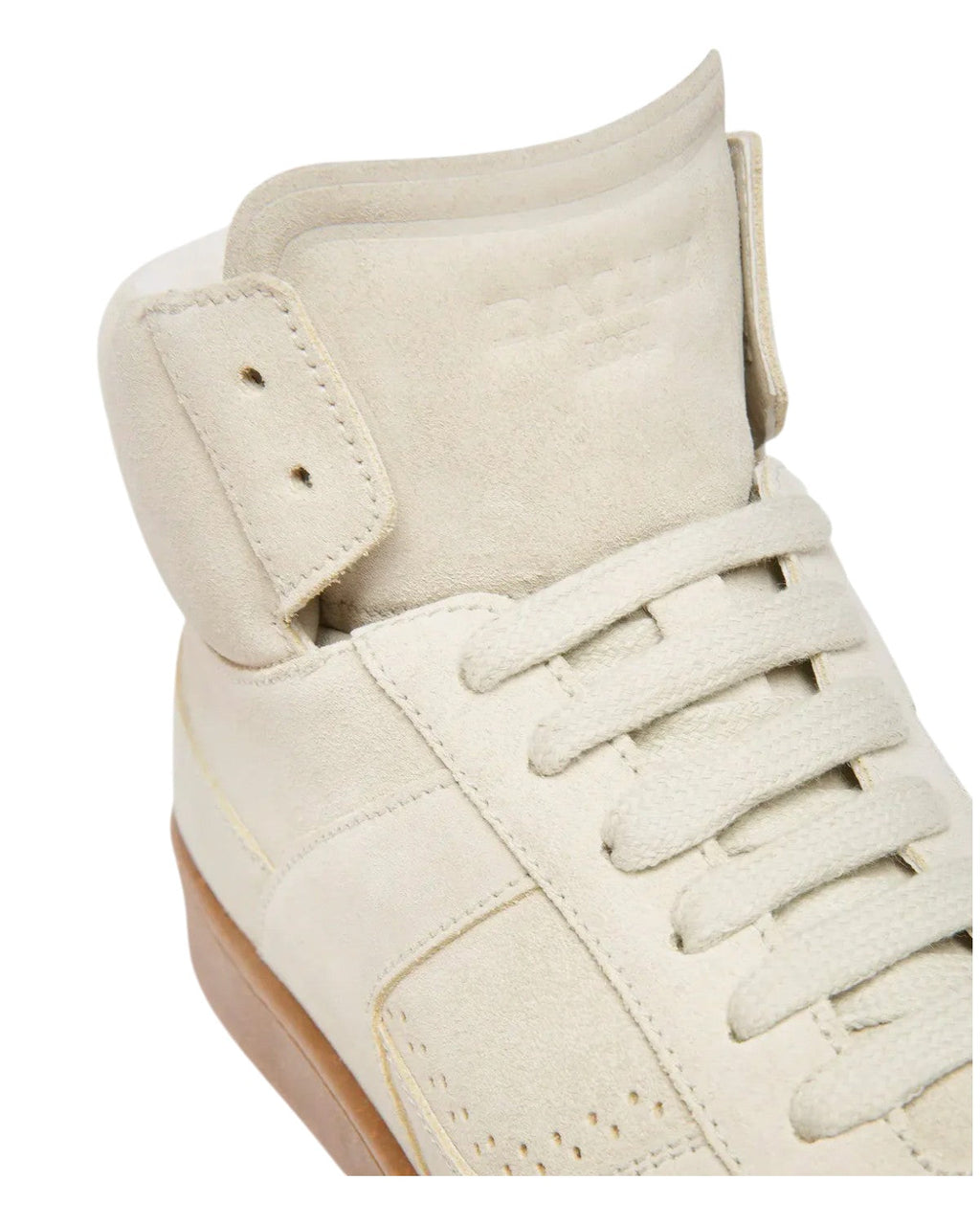 Bally Wiggles 6303321 Men's Dusty White Calf Suede High Top Sneakers