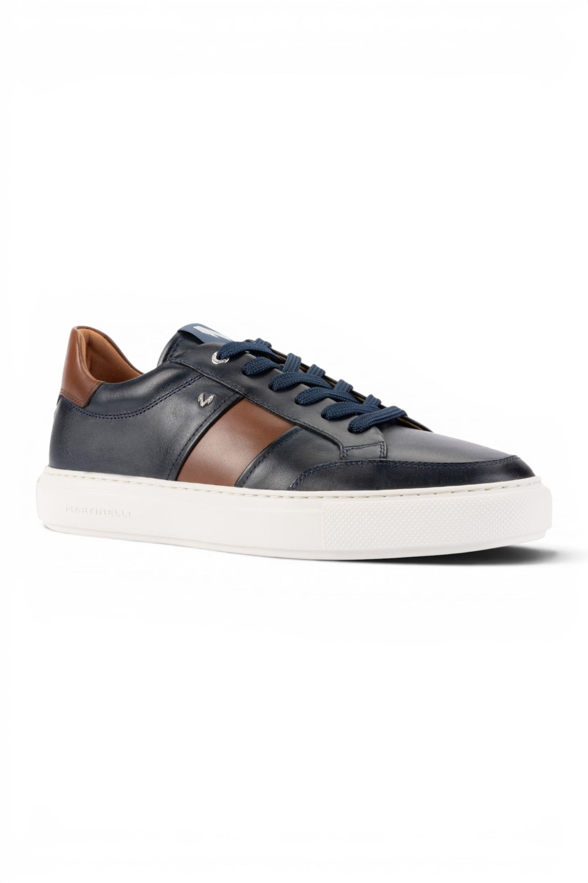 Martinelli Men's Blue Leather Sneakers Trainer Shoes - Hastings