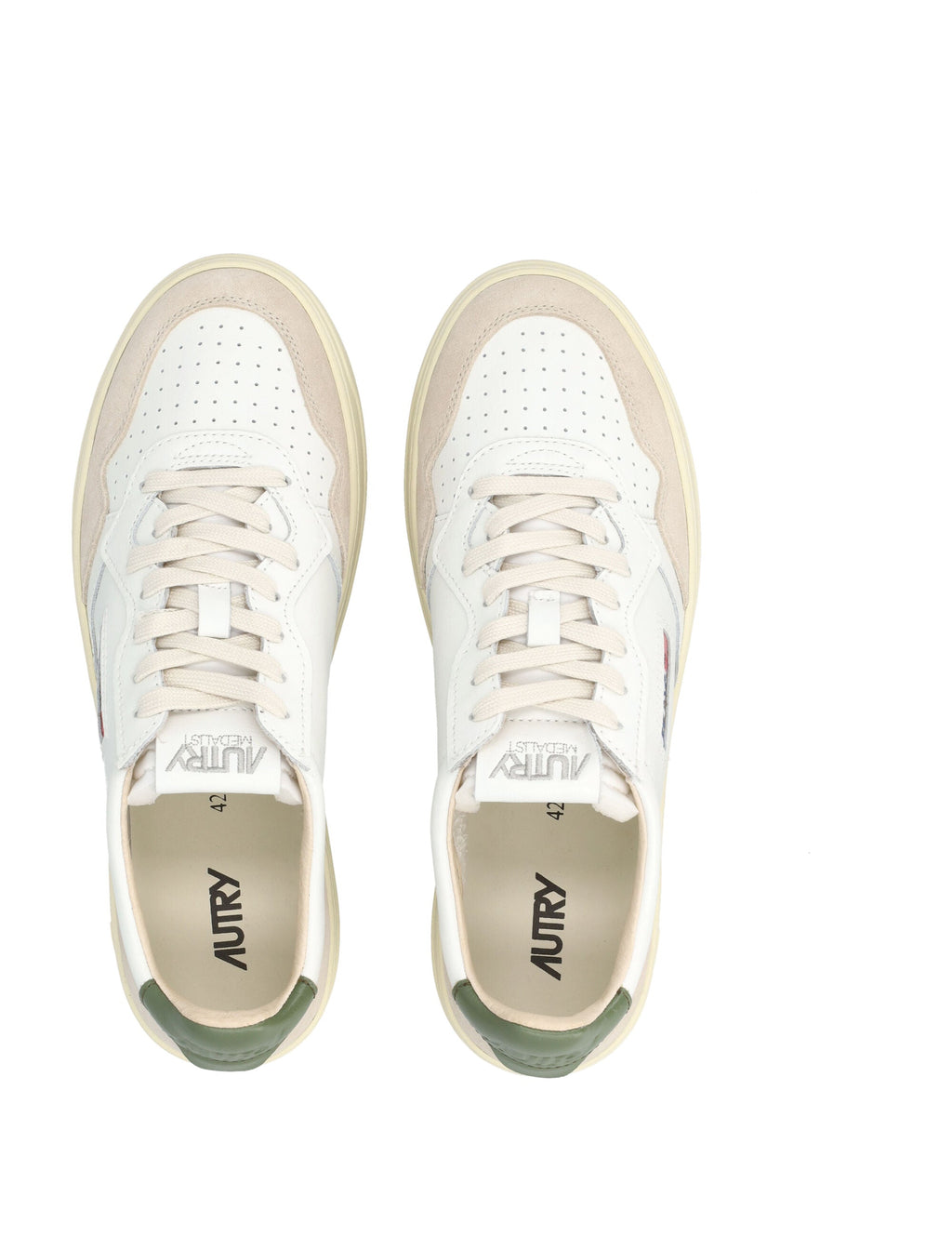 Low-Top Sneakers With Perforated Detailing And Suede Overlays