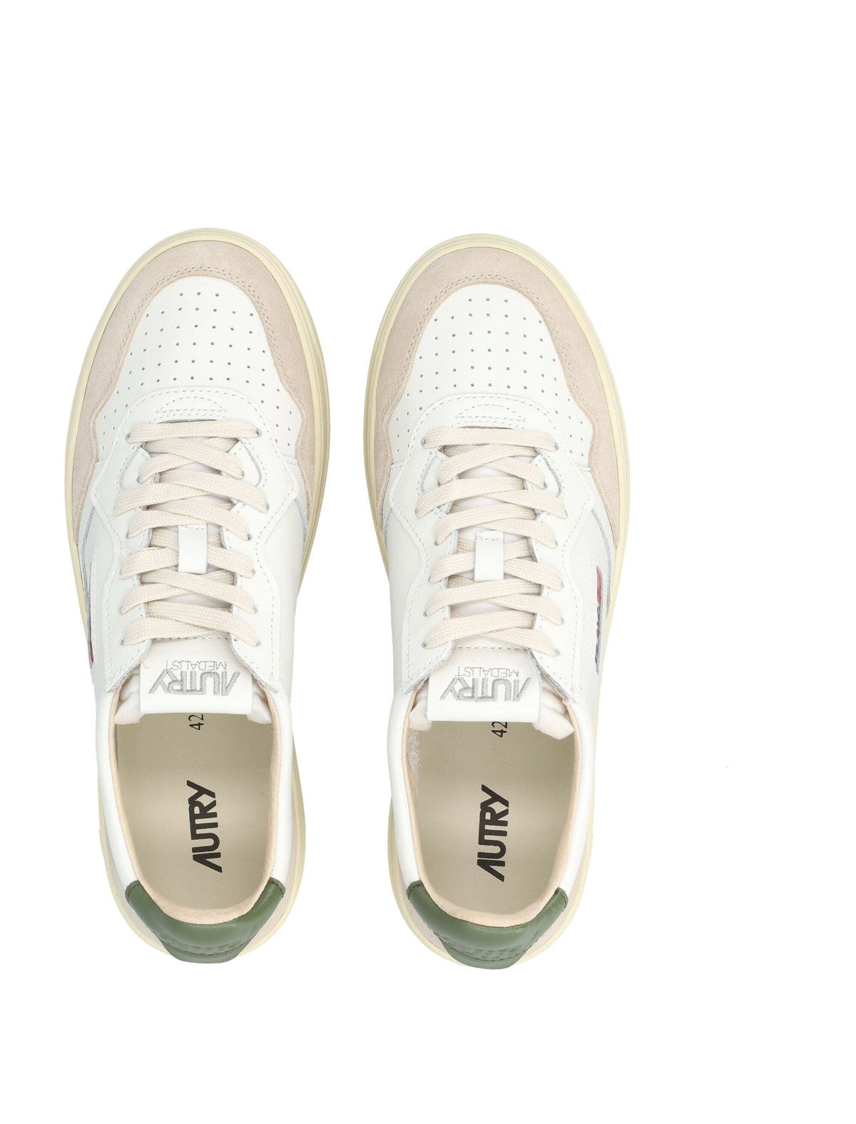 Low-Top Sneakers With Perforated Detailing And Suede Overlays