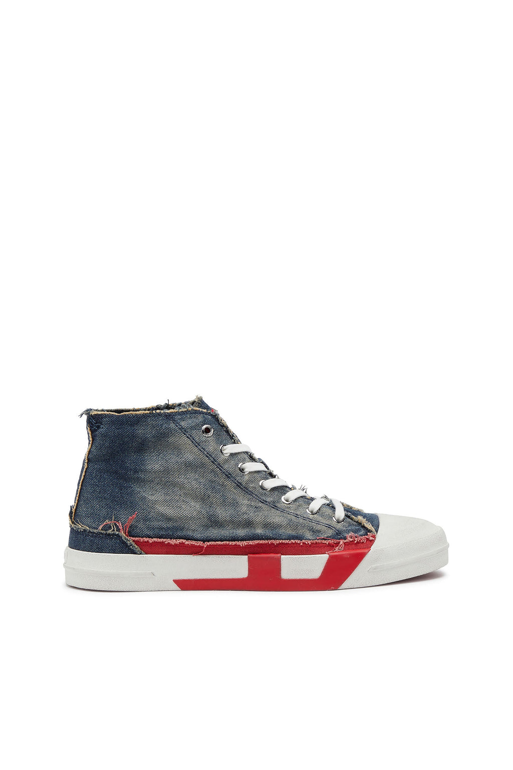 D-Verse-High-top sneakers in denim with D logo