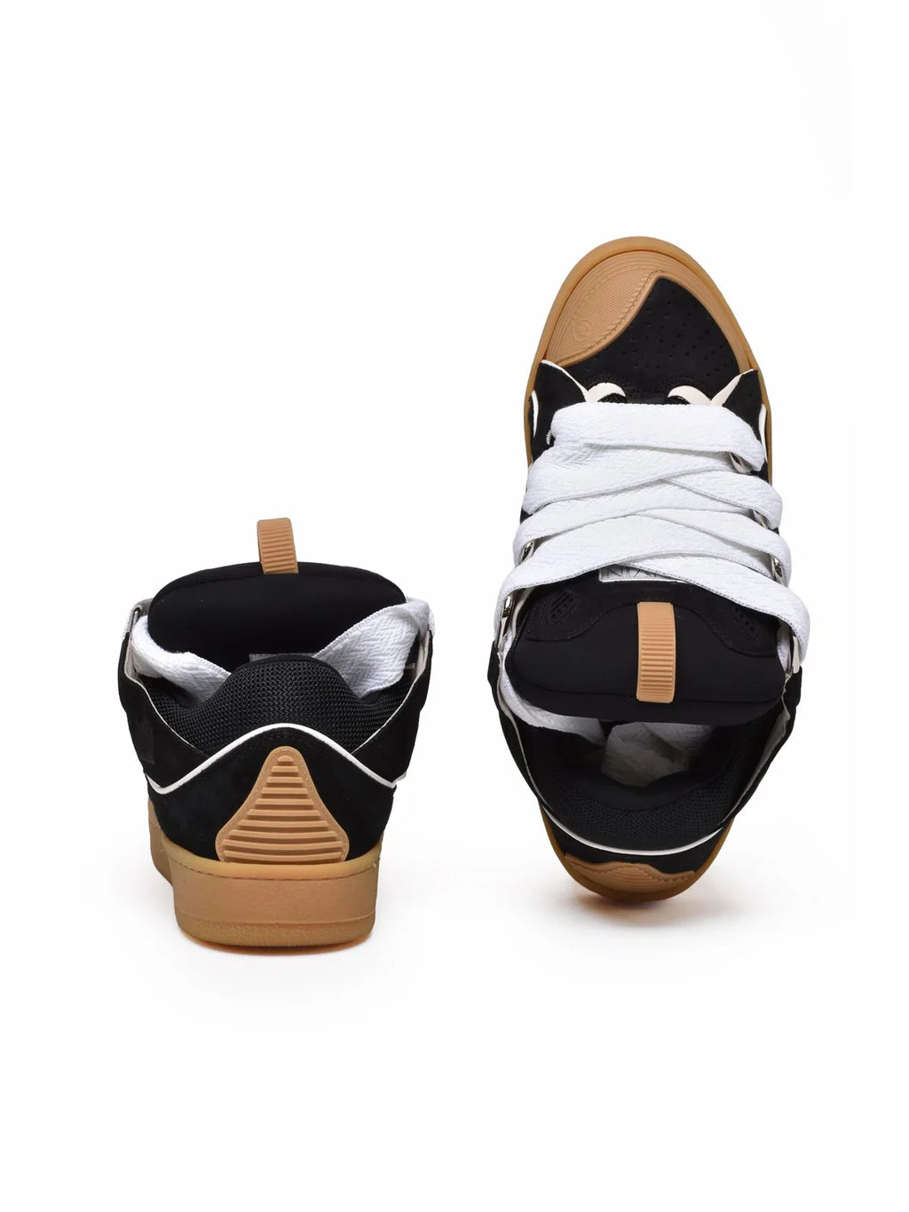 Lanvin Curb Suede Sneakers - Black/White