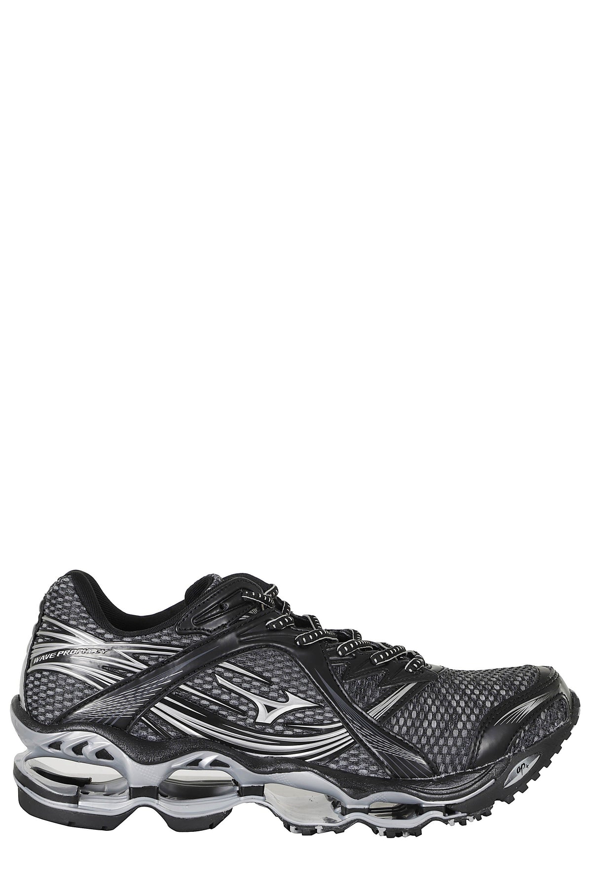 Iron Gate Silver Black Mesh Leather Wave Prophecy 1 Sneakers