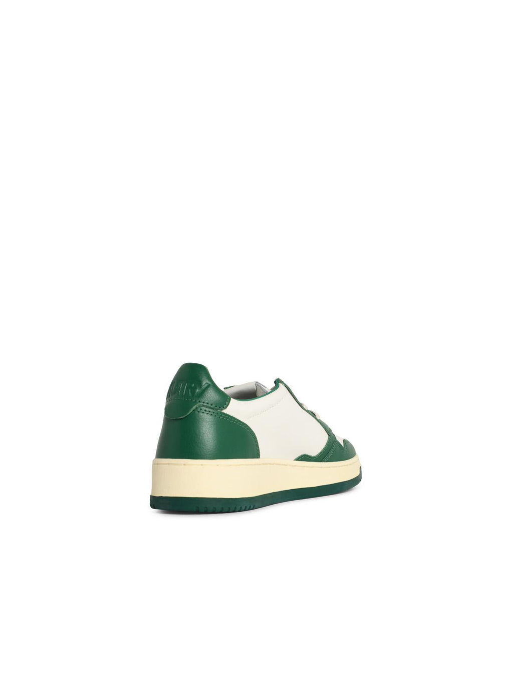 Green And White Leather Medalist Sneakers
