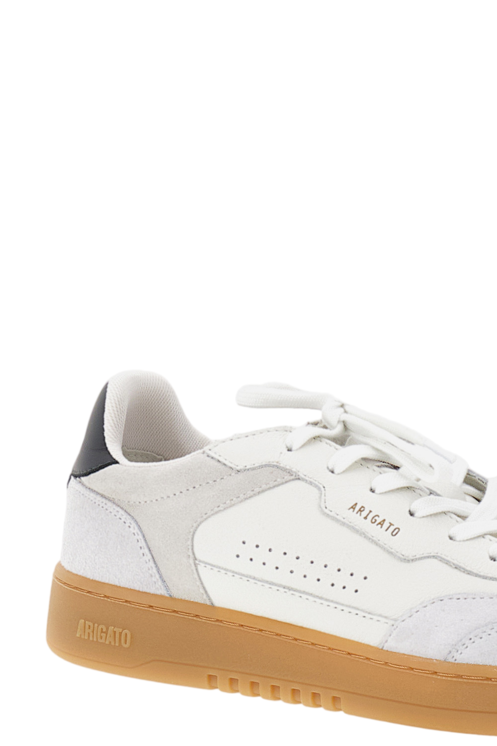 Low-Top Sneaker with Perforated Side Panels and Gold-Accent Logo