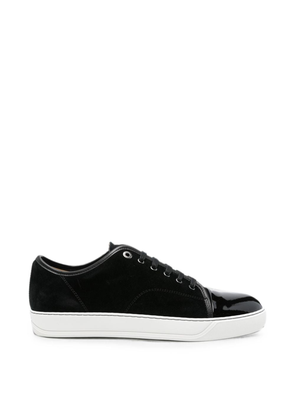 Black Suede Patent Leather Sneakers