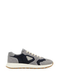 Grey Prax Suede/Fabric Low-Profile Sneakers
