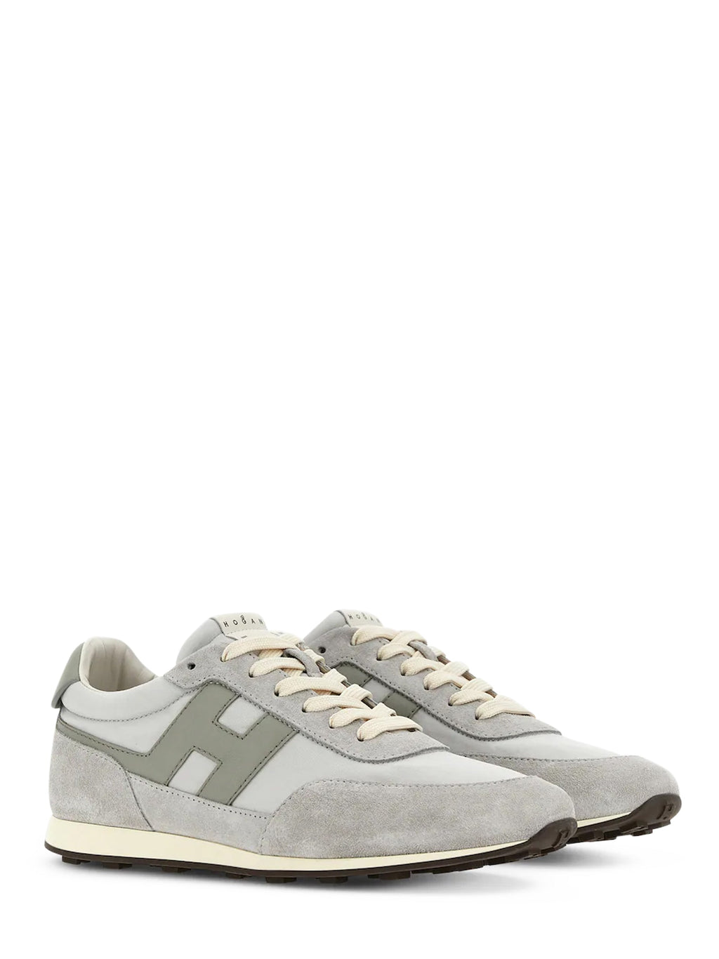 Low-Profile Sneakers with Suede and Smooth Texture