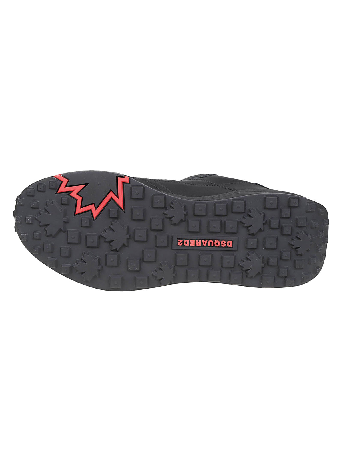 Black Flow Lace-Up Low-Top Calf Leather Sneakers