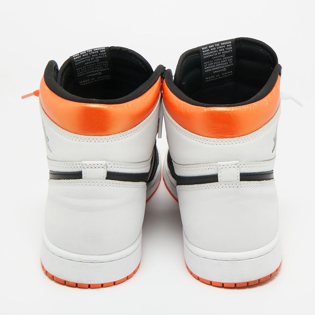Air Jordans Multicolor Leather Jordan 1 Retro High Electro Orange Sneakers