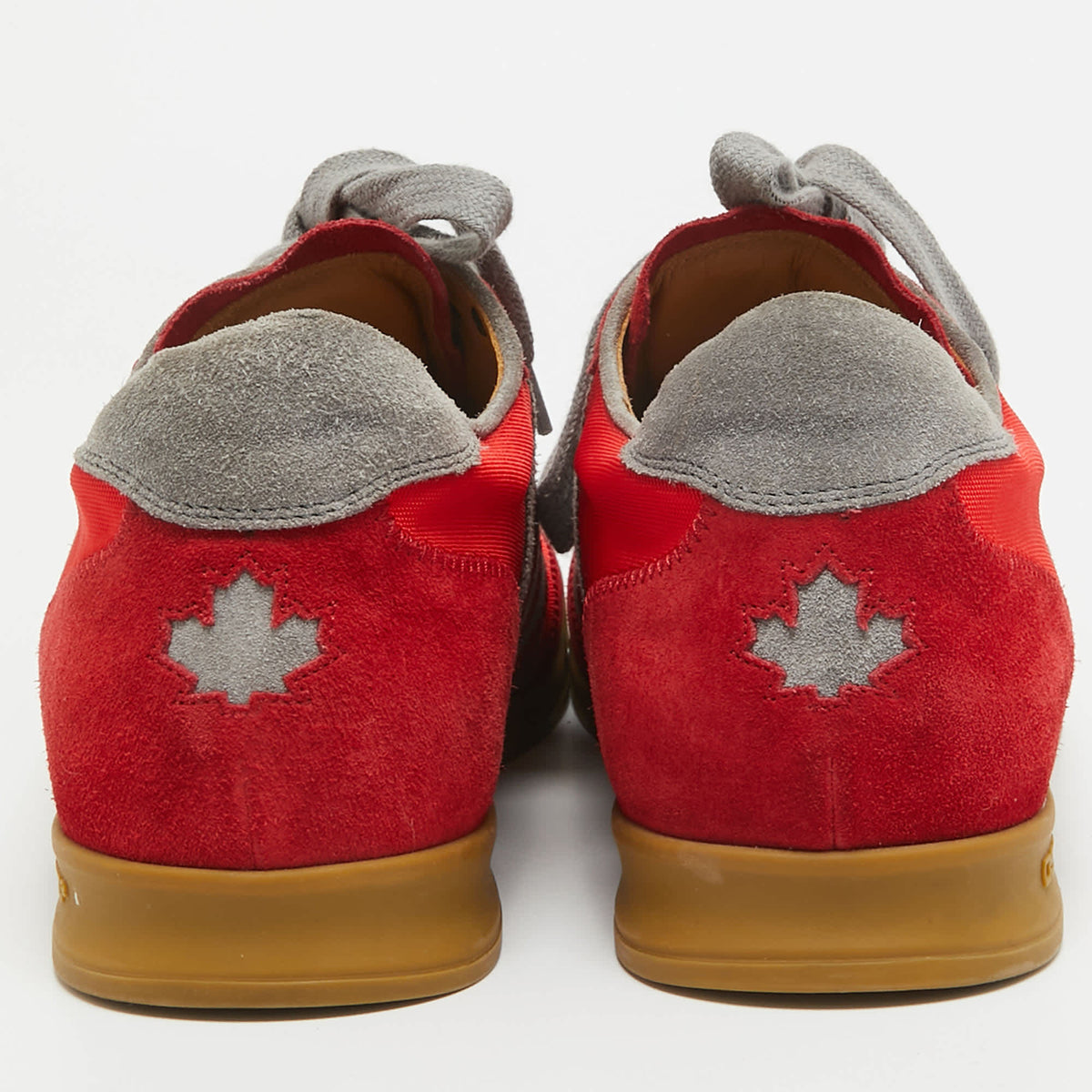 Dsquared2 Red/grey Suede And Canvas Low Top Sneakers