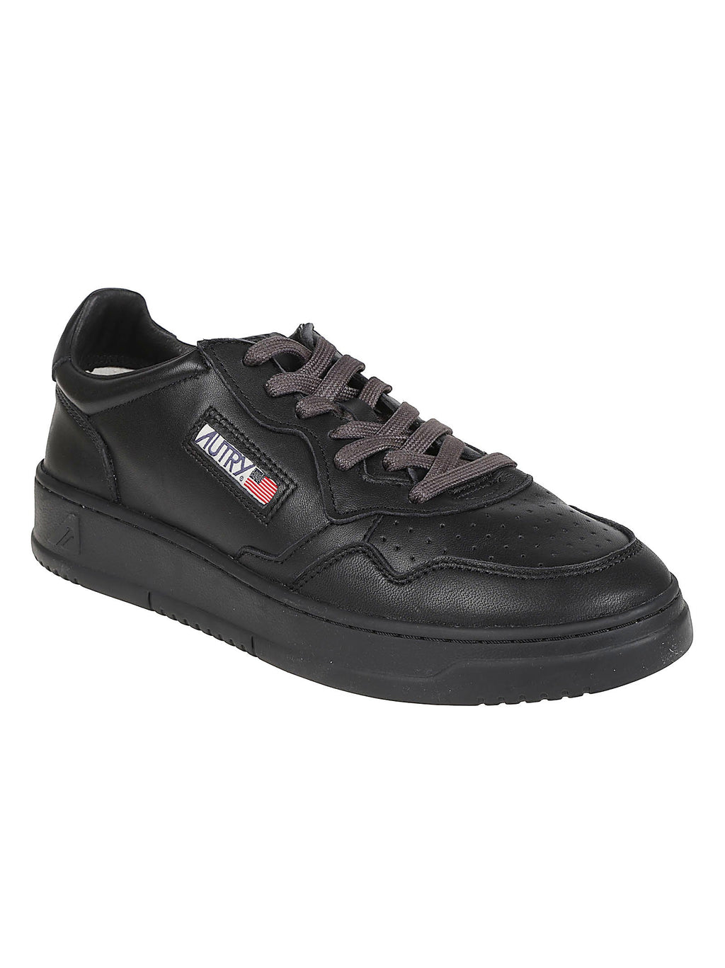 Black Medalist Low Goatskin Sneakers