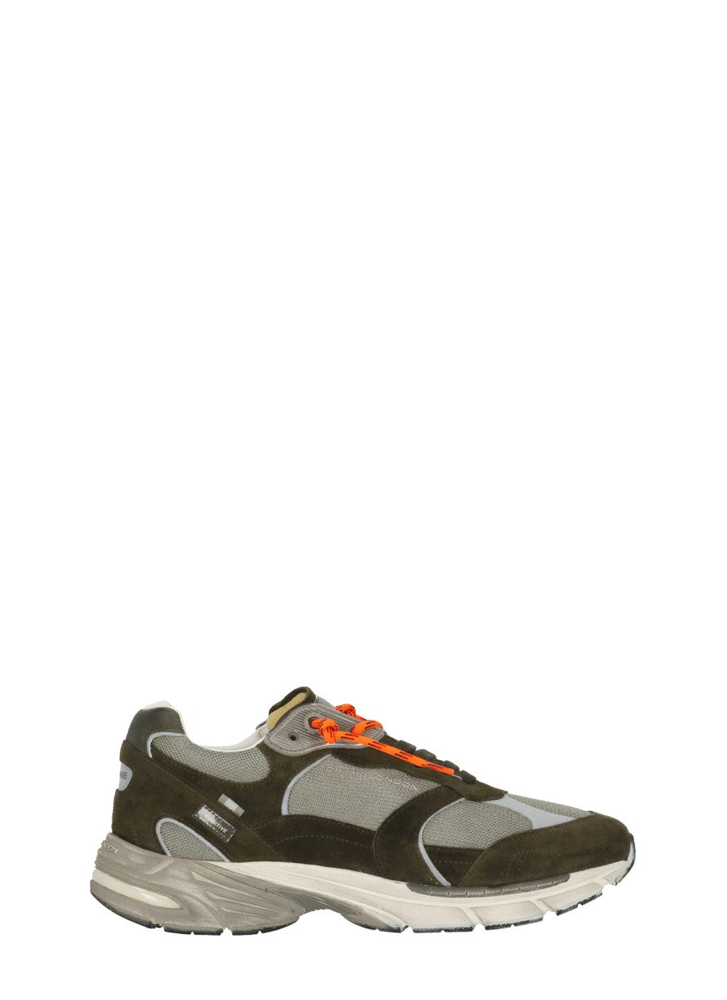 Green Fugitive 9094 Leather Mesh Used-Effect Sneakers