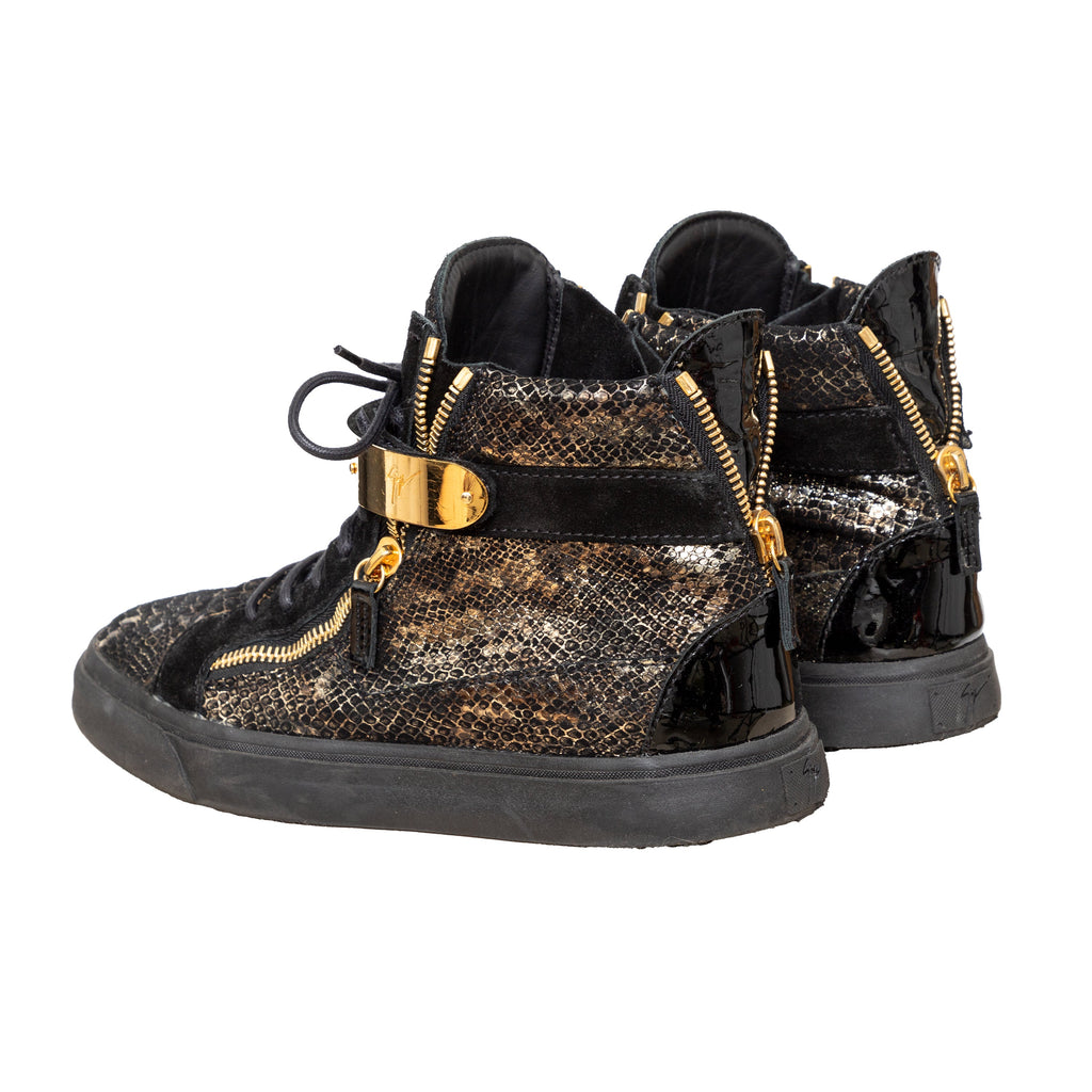 Giuseppe Zanotti Printed Snakeskin Sneakers - '10s